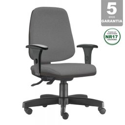 Cadeira Job Diretor Giratória para Escritório Reclinável Ergonômica NR17 Crepe Cinza - 1