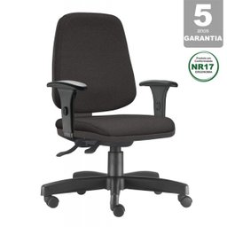 Cadeira Job Diretor Giratória para Escritório Reclinável Ergonômica Nr-17 Crepe Preta - 1