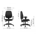 Ver imagem 3 de Cadeira Job Diretor Giratória para Escritório Reclinável Ergonômica Nr-17 Crepe Preta