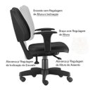 Ver imagem 4 de Cadeira Job Executiva Giratória para Escritório Reclinável Ergonômica Nr-17 Crepe Cinza