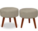 Ver imagem 6 de Kit 02 Poltrona Opala Decorativa Suede + 02 Puff Redondo Decorativo