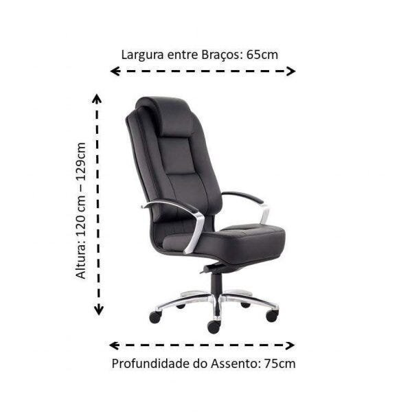 Cadeira de Escritório com Apoio para Cabeça Presidente Comfort Espresso Móveis - 2