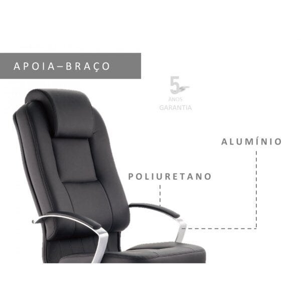 Cadeira de Escritório com Apoio para Cabeça Presidente Comfort Espresso Móveis - 5