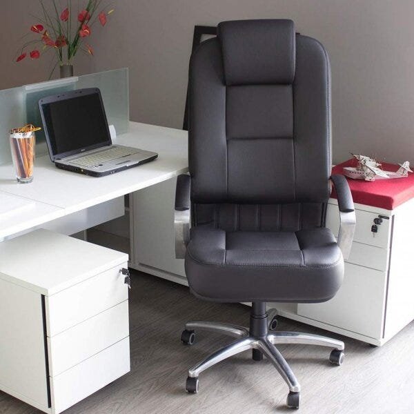 Cadeira de Escritório com Apoio para Cabeça Presidente Comfort Espresso Móveis - 4