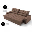Ver imagem 4 de Sofá com Chaise Medelín 5 Lugares Retrátil e Reclinável 275cm Marrom Cia Lar Móveis
