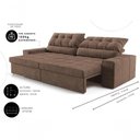 Ver imagem 5 de Sofá com Chaise Medelín 5 Lugares Retrátil e Reclinável 275cm Marrom Cia Lar Móveis