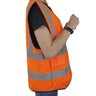 Colete Sinalizador Faixa Refletiva EPI Segurança Trabalho Blusao Fluorescente Bolsos Ziper Porta Cra - 8