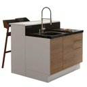 Ver mais imagens de Ilha de Cozinha com Bancada e Balcão 120 Cm Branco/rustic Stella Madesa Branco/rustic