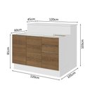 Ver imagem 7 de Ilha de Cozinha com Bancada e Balcão 120 Cm Branco/rustic Stella Madesa Branco/rustic