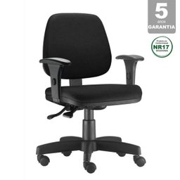 Cadeira Job Executiva Giratória para Escritório Reclinável Ergonômica NR17 Crepe Preta - 1