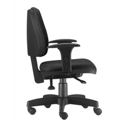 Cadeira Job Executiva Giratória para Escritório Reclinável Ergonômica NR17 Crepe Preta - 3