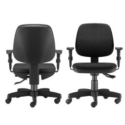 Cadeira Job Executiva Giratória para Escritório Reclinável Ergonômica NR17 Crepe Preta - 5