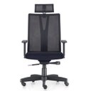 Ver imagem 2 de Cadeira Giratória Addit Ergonômica Presidente para Escritório Reclinável com Apoio Cabeça Preta