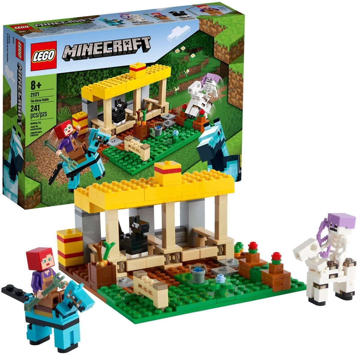 Brinquedo Lego Minecraft Infantil Blocos O Estábulo de Cavalos ...
