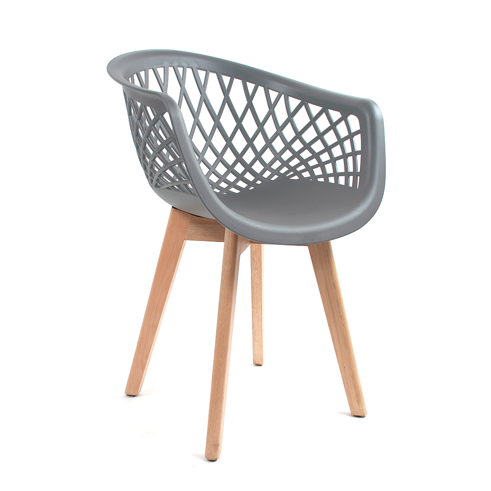 Cadeira Eames Design Wood Web Cinza - 1