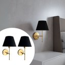 Ver imagem 1 de Kit 2 Arandelas de Parede Clássica com Interruptor e Cúpula Preto Ref 19 Decoração Casa Sala Quarto