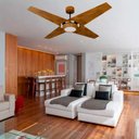 Ver imagem 4 de Ventilador de Teto Com Controle Remoto Natuvent Callis Led 4 Pás Madeira Imbuia 3000k Branco Quente