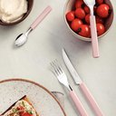 Ver imagem 3 de Faqueiro Tramontina Gamboa 16 Peças Rosa Talheres Aço Inox Mesa Jantar Cozinha Cabos Polipropileno