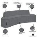 Ver imagem 6 de Sofá 4 Lugares para Sala de Estar Living 260cm Koane D06 Bouclê Cinza - Mpozenato
