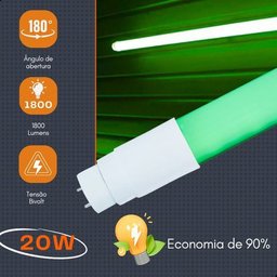 Kit com 5 Lâmpadas Tubulares Led Coloridas T8 120 Cm, 20w - 2