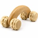 Ver imagem 1 de Massageador Bambu Carrinho 4 Rodas Corporal Antistress Massagem Relante Anti Dor Manual Costas Ombro