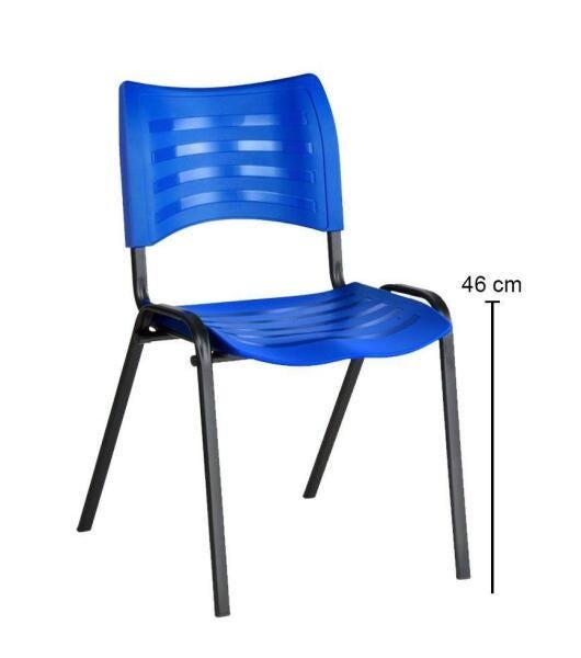 Kit 4 Cadeira Empilhável Iso Azul - 3