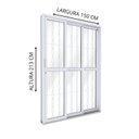 Ver imagem 2 de Porta de Aço Correr Lateral 3 Folhas com Grade Mosaico 213x150cm Riobras Pronto Branco