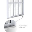 Ver imagem 4 de Porta de Aço Correr Lateral 3 Folhas com Grade Mosaico 213x150cm Riobras Pronto Branco