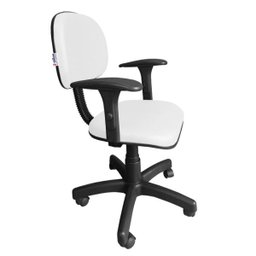 Cadeira Secretária Giratória com Braços Digitador e Regulagem Altura Branco - 2
