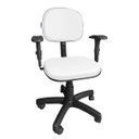 Ver imagem 1 de Cadeira Secretária Giratória com Braços Digitador e Regulagem Altura Branco