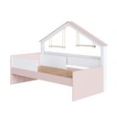Ver imagem 2 de Cama Infantil com Proteção Lateral 106cm x 200,3cm Moldura Casinha com Livreiro Cor:Branco com