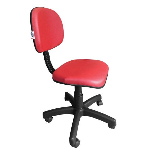 Cadeira Secretaria Giratória com Regulagem de Altura Vermelho - 2