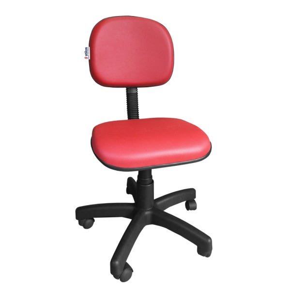 Cadeira Secretaria Giratória com Regulagem de Altura Vermelho - 1