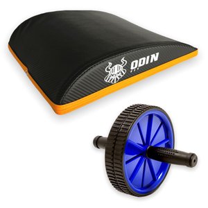 Kit Roda Abdominal e Almofada Abmat Apoio Lombar Odin Fit