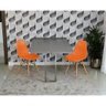 Conjunto de Mesa Dobrável Retrátil 1,40 Volpi Inox + 2 Cadeiras Eiffel - Laranja - 2