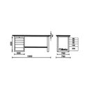 Ver imagem 5 de Bancada de Trabalho Madeira Cinza com Gaveteiros Painel de Ferramenta com Fechadura C57s/c-g Beta
