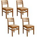 Ver imagem 1 de Kit 4 Cadeiras para Sala de Jantar em Madeira Maciça Diamante