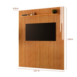 Painel Paris Ripado com Led e Prateleira 2,28x2,50 Naturalle - 2