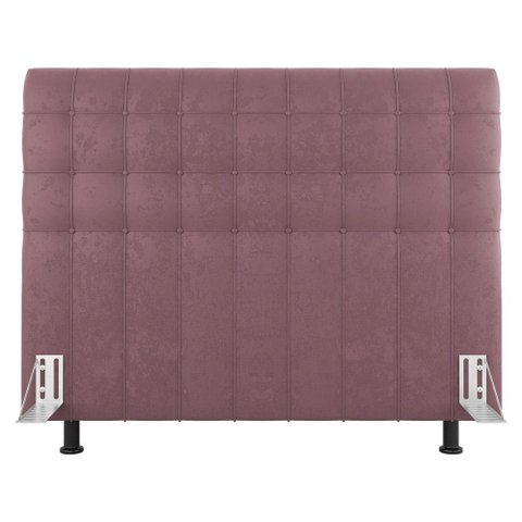 Cabeceira Cama Box Casal Queen Size Dahlia 160cm com Frame Veludo Rosê - Abmaza