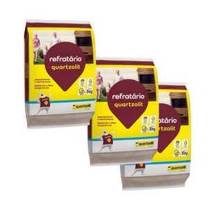 Kit com 03 Argamassa Quartzolit para Placa e Tijolo Refratário