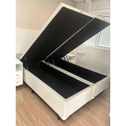 Box Bau Queen Size Linho Bege Blindada 1,58 X 1,98 - 4