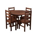 Ver imagem 1 de Conjunto Mesa Redonda Dobrável com 4 Cadeiras Cancun Cera Castanho