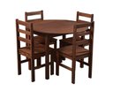 Ver imagem 1 de Conjunto Mesa Redonda Dobrável com 4 Cadeiras Cancun Cera Castanho