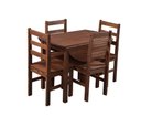 Ver imagem 2 de Conjunto Mesa Redonda Dobrável com 4 Cadeiras Cancun Cera Castanho