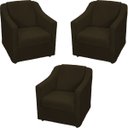 Ver imagem 1 de Kit 3 Poltronas Decorativas Para Sala De Espera Recepção Escritório Consultório Suede
