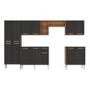 Ver imagem 7 de Armário Cozinha Modulada Completa 298cm Pequim Top Multimóveis Mp3768 Madeirado/preto