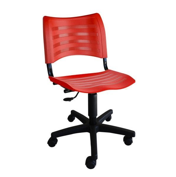 Cadeira Secretária Giratória Iso Plástica Vermelha - 1