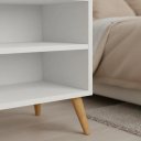 Ver imagem 2 de Mesa de Cabeceira Retrô 40cm Pés Palito MDF 15mm Branco Mesa de Cabeceira Já Montada