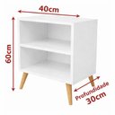 Ver imagem 3 de Mesa de Cabeceira Retrô 40cm Pés Palito MDF 15mm Branco Mesa de Cabeceira Já Montada