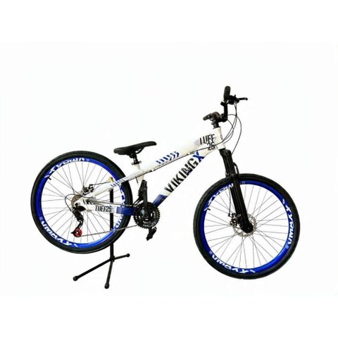 Bicicleta TUFF25 Urbana Aro 26 Quadro Alumínio 21 Marchas Viking-X Branco Azul